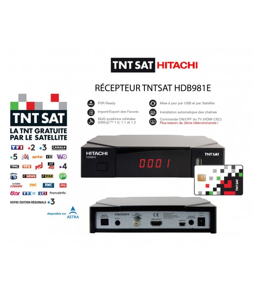 Cahors Teox TNTSAT HD Canal Ready et carte TNT Sat - , materiel