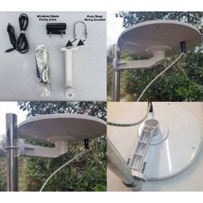 Kit Antenne Omnidirectionnelle UHF FM DAB TV Helio-Mobil 44dB 4k + Mât Transversal