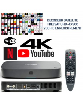 Décodeur satellite HD FREESAT UHD-4X500