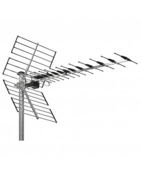 Antenne terrestre râteau aluminium TNT UHF DVB-T WISI EB 677 LTE 700 MHz Gain de 15.5dB