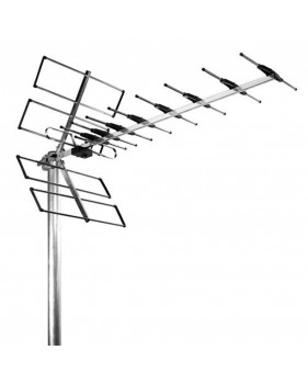 Antenne terrestre râteau aluminium TNT UHF DVB-T WISI EB 457 LTE 700 MHz gain de 13dB