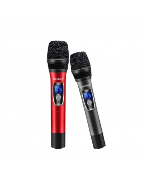 Paire microphone Karaoké Sans Fil UHF Double Canal Portatif