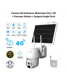 Camera 4G extérieur motorisée FULL HD solaire, vision 92 IR + nano SIM 300Mo