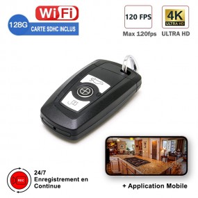 Mini Caméra Cachée Espion Clé de Voiture WIFI Ultra HD 4K 2160p