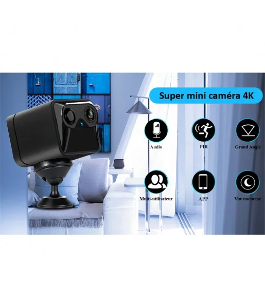 Mini Camra de Surveillance Portable Sans Fil 4K Ful HD WiFi OX-MINI