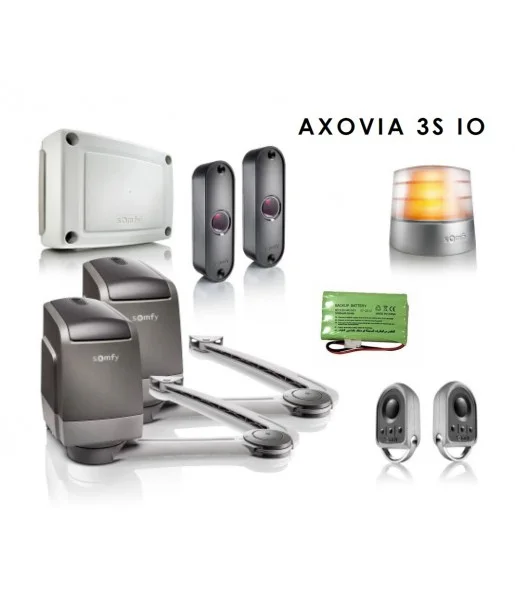 Kit Motorisation à bras Automatisme de Portail battant AXOVIA 3S IO Pack Confort