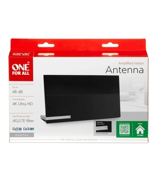 Antenne TV TNT Intrieure Amplifie DVB-T/T2 4K Ultra HD ONE FOR ALL SV9480