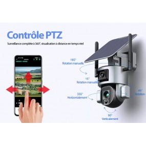 Caméra Surveillance Sécurité Solaire Sans fil Extérieure 4K 8MP 4G WIFI