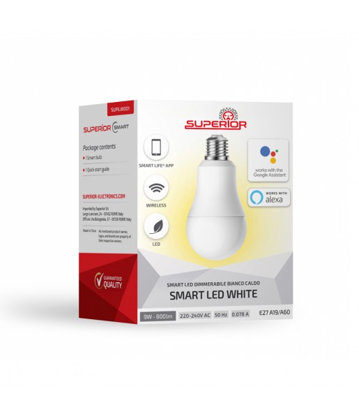 Ampoule Smart LED Blanc Chaud Dimmable Sans Fil SUPILW001