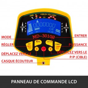 Détecteur De Métaux Détecteur D'or + Ecran LCD + Casque + Pelle Imperméable HD