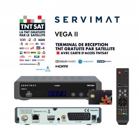 Récepteur TV satellite Full HD - SERVIMAT VEGA II + Carte d'accès TNTSAT
