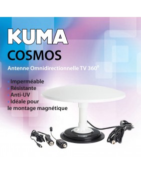 Antenne TV Numérique Omnidirectionnelle 360⁰ - KUMA Cosmos - 12v 24v