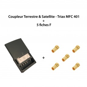 Coupleur Terrestre & Satellite - Triax MFC 401 + 5 fiches F