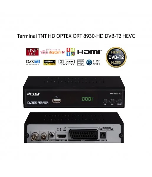 Terminal TNT HD OPTEX ORT 8930-HD DVB-T2 HEVC