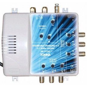 Amplificateur distributeur 2 entrées 6 sorties FM / BIII + UHF TONNA 411126