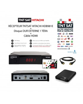 Récepteur TNTSAT HDB981E + Disque Dur Externe 1 Téra + Câble HDMI