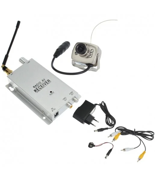 Kit de Caméra Sans Fil HD 1.2G SODIAL + Récepteur Radio AV avec Alimentation 1.2 GHz