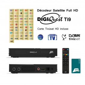 Pack Tivùsat Décodeur Satellite Full HD - DIGIQUEST Ti9
