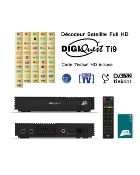 Pack Tivùsat Décodeur Satellite Full HD - DIGIQUEST Ti9