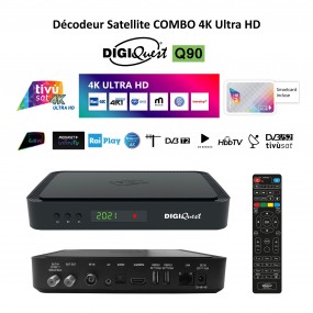 Décodeur Satellite COMBO 4K Ultra HD - DIGIQUEST 4K HBBTV Q90