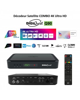Décodeur Satellite COMBO 4K Ultra HD - DIGIQUEST 4K HBBTV Q90