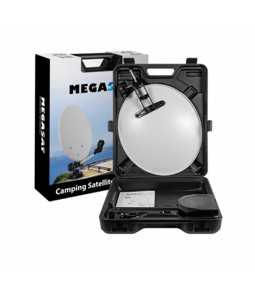 Pack MEGASAT Parabole acier 40cm + LNB Single + Câble Coaxial 10m + Pointeur - Blanc