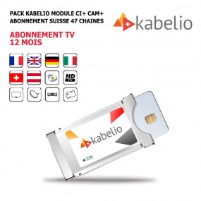 Pack CI+ Cam Module-PCMCIA-Kabelio-12-Mois