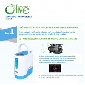 Concentrateur d'oxygène Présentation 3  OLV-C1