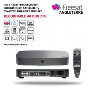 Pack Récepteur Décodeur Satellite + Bouquet Tv Recordable-4K-TV-Box-2To