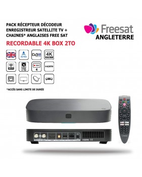 Pack Récepteur Décodeur Satellite + Bouquet Tv Recordable-4K-TV-Box-2To