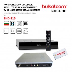 Décodeur Satellite + Abonnement TV 12 Mois Basic-Diema-Extra-ZHD-210