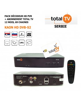 Pack Décodeur + Abonnement Total Tv 12 mois Kaon HD DVB-S2