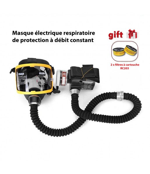 Kit Masque Respiratoire à gaz Débit constant Electrique + 2x Filtres RC203