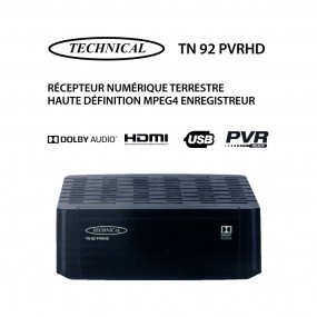 Récepteur Numérique Terrestre Full HD Mpeg4 Enregistreur Technical TN 92 PVRHD