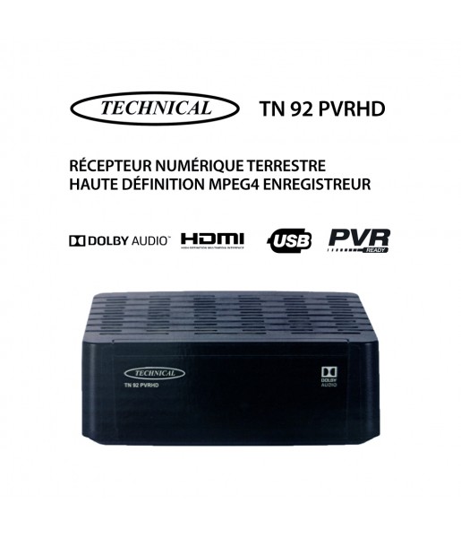 Récepteur Numérique Terrestre Full HD Mpeg4 Enregistreur Technical TN 92 PVRHD