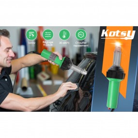 Kotsy soudure plastique 1600W avec boîte à outils,40-600 ℃ Soudure Air  Chaud Avec boîte à outils Buses De Vitesse Rouleau Pe PVC Tige En Plastique  : : Bricolage