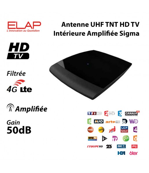 Antenne TV TNT intérieur HDTV/UHF/VHF/FM PHILIPS SDV622412 42 dB Noir