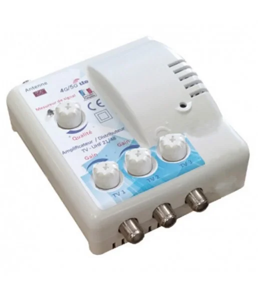 Amplificateur distributeur intérieur 3 sorties F UHF Tonna 402663 1E 3S