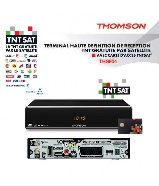 Récepteur Décodeur Satellite HD TNTSAT THOMSON THS804 + Carte TNTSAT