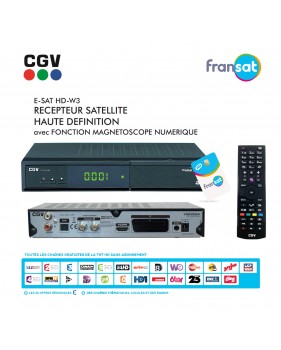 Décodeur Enregistreur Satellite HD CGV E-SAT HD-W3 + Carte FRANSAT