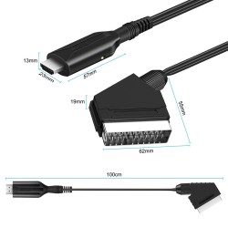 Adaptateur audio vidéo portable HDMI vers câble péritel