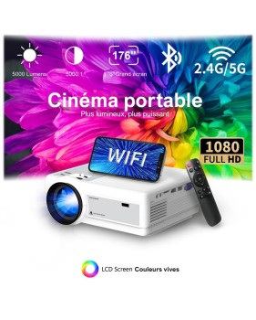 Vidéoprojecteur Full HD 1080P 4K Wifi Mini LED Portable Projecteur 2.4G 5G Bluetooth