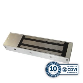 Ventouse électromagnétique aluminium rectangulaire en applique VEM600N - 600 kg - 12/24VCC - 500/250 mA LED d’état en option