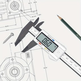 Outil de mesure à pied à coulisse micromètre numérique en plastique 6 pouces 150 mm avec grand écran LCD
