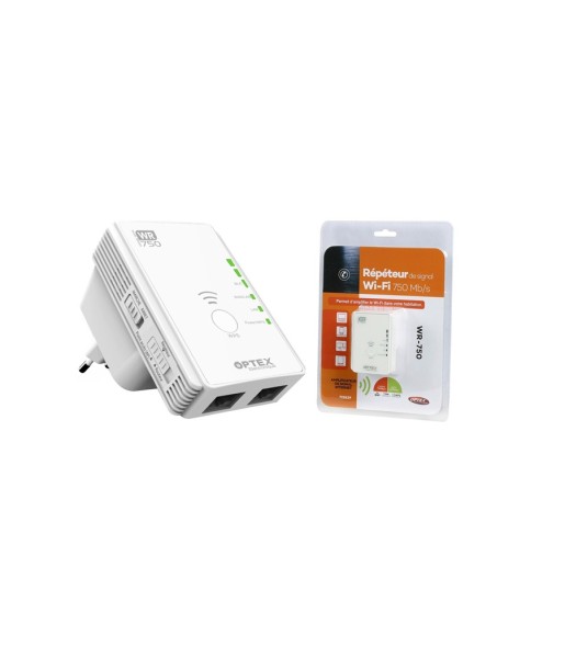 Image de l'emballage et du répéteur de signal Wi-FI OPTEX 72582
