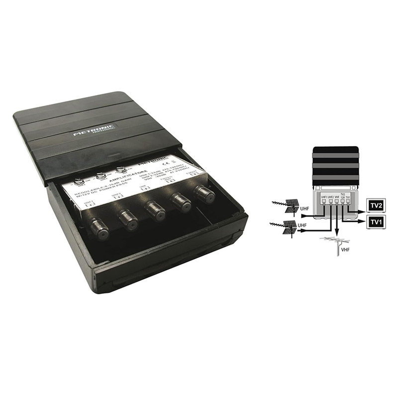 Amplificateur TV Audio Noir Ultra-Pur avec Filtre LTE