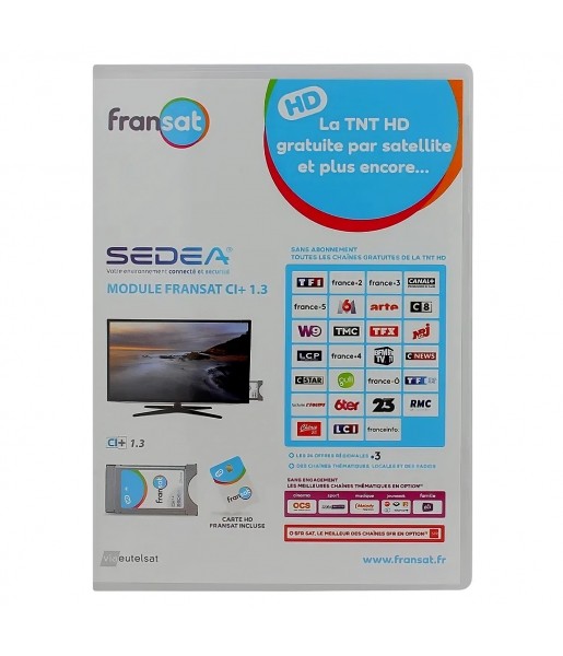  Module + carte FRANSAT pour Téléviseurs HD avec tuner satellite intégré.